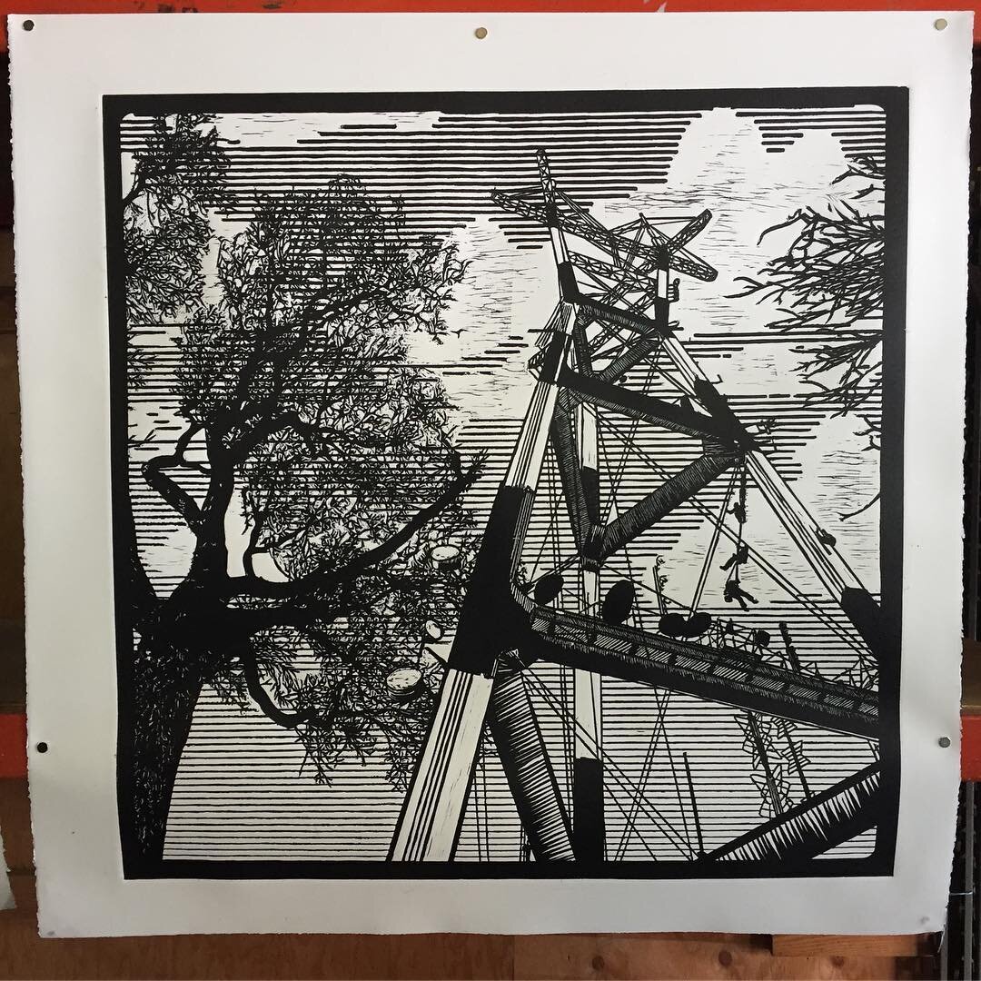Sutro Tower by Erin Mcadams. My favorite print of the day from Roadworks 2018. #sfcblove #roadworks2018