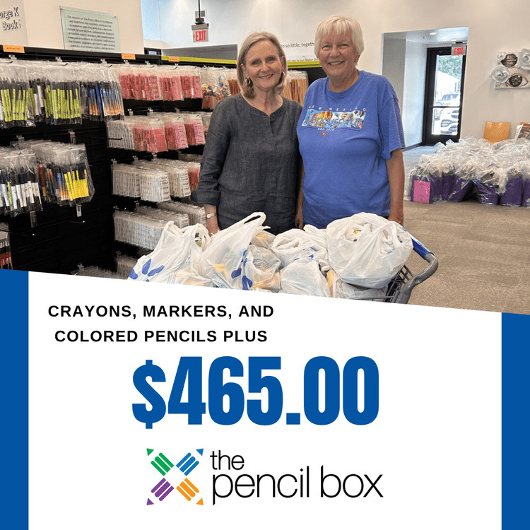 Pencil Box school supply drive, $465 raised