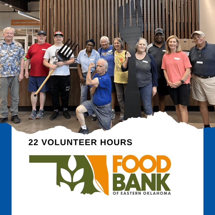 Food Bank of Eastern Oklahoma volunteer team, 22 volunteer hours