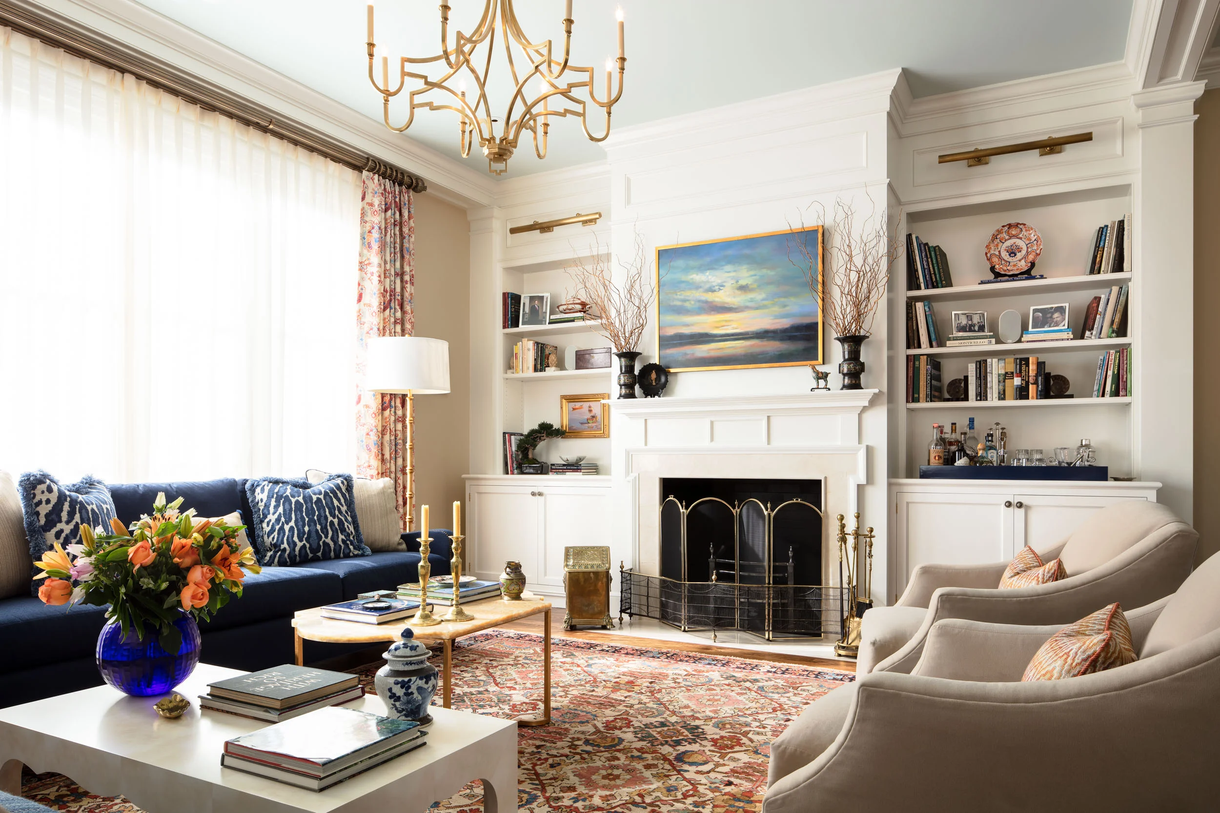 Living Room with Fireplace