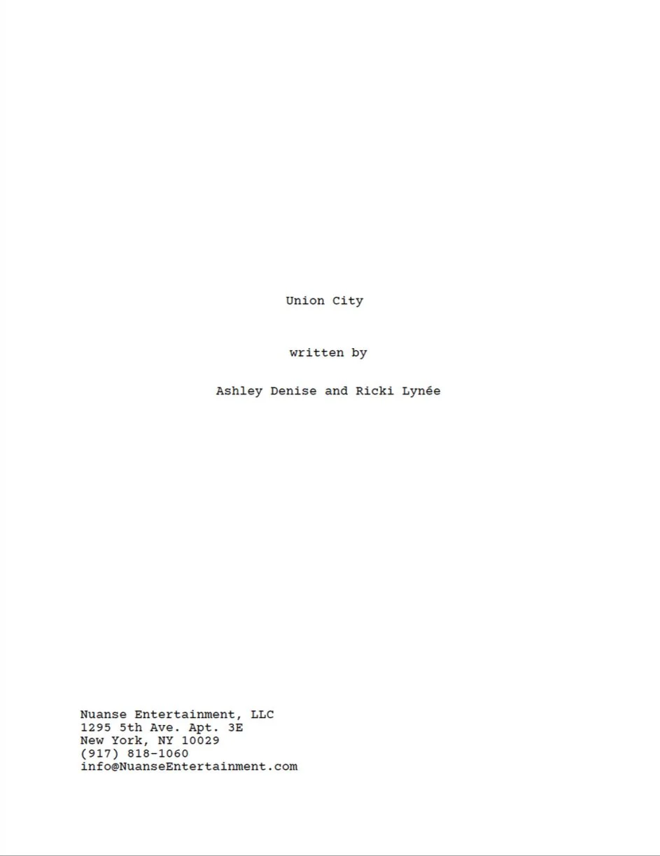 Union City Script Title Page