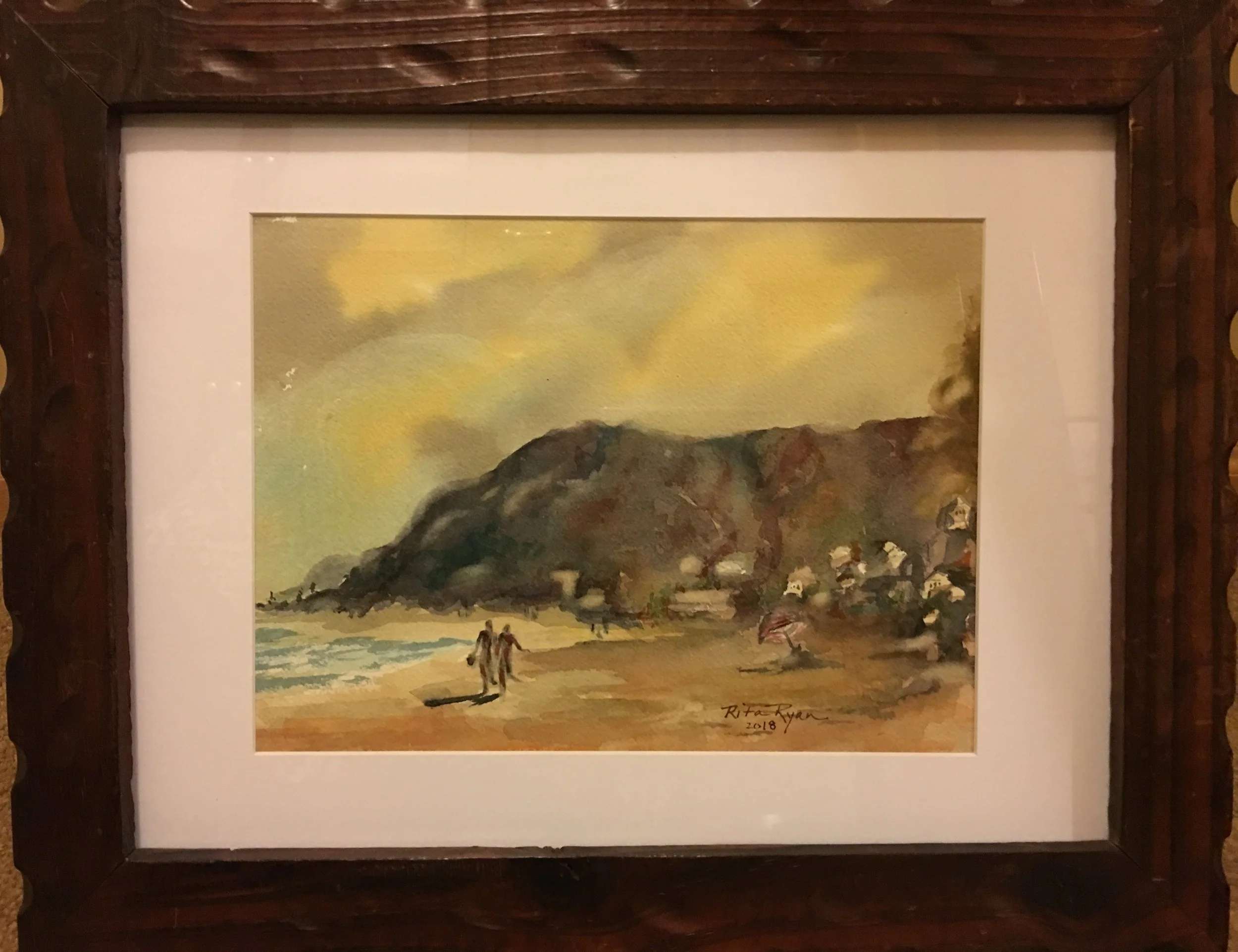 Beach walk,9" x 12", $200