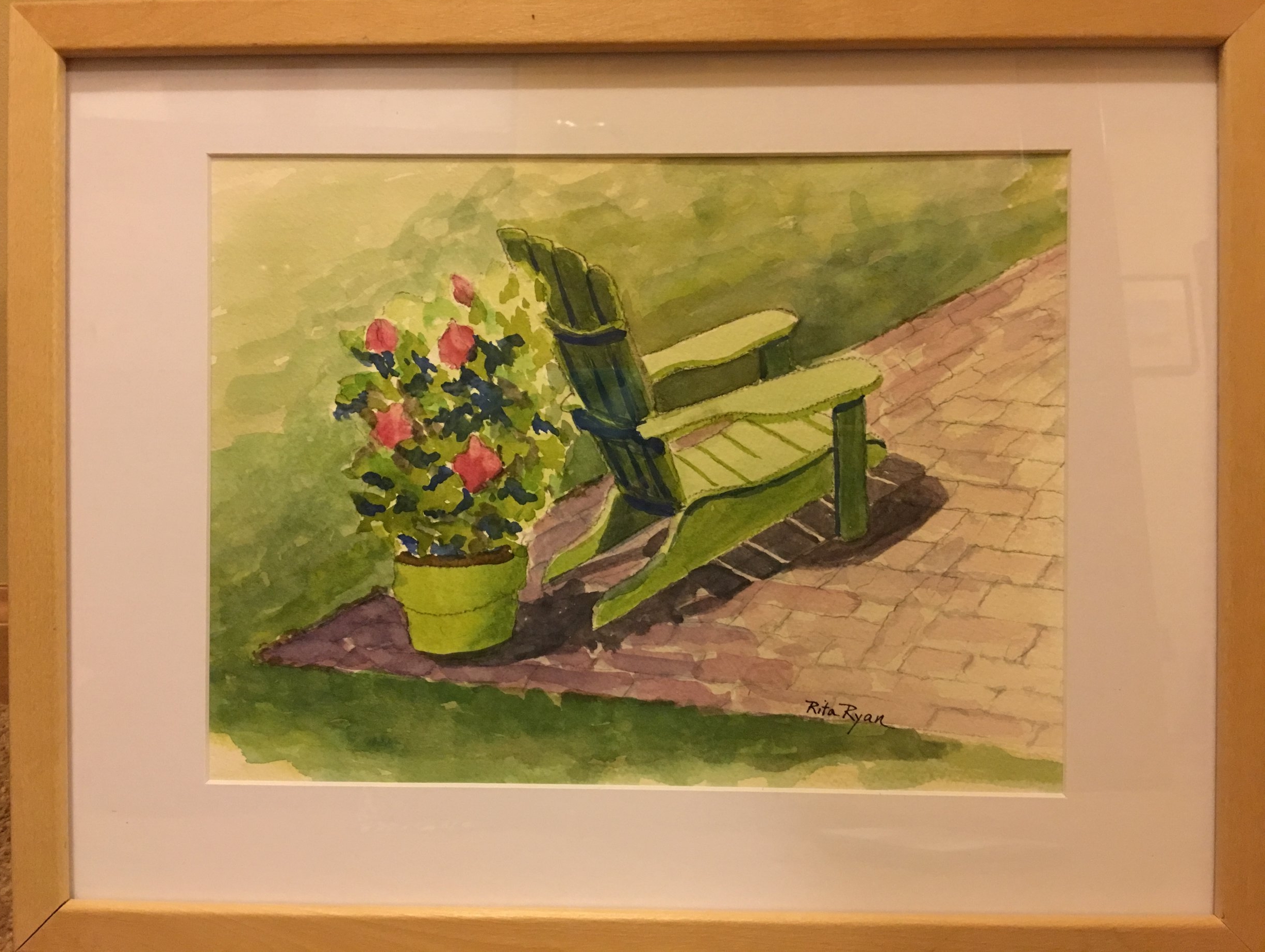 Green Chair, 8.5" x 11.5", $225