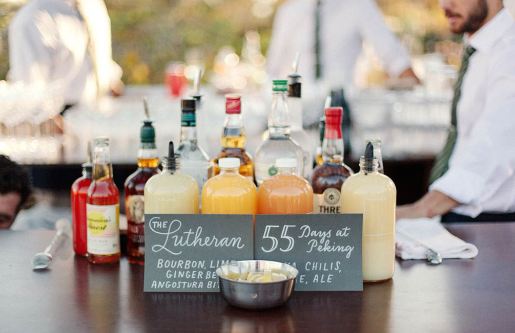 Simple signature cocktail signs