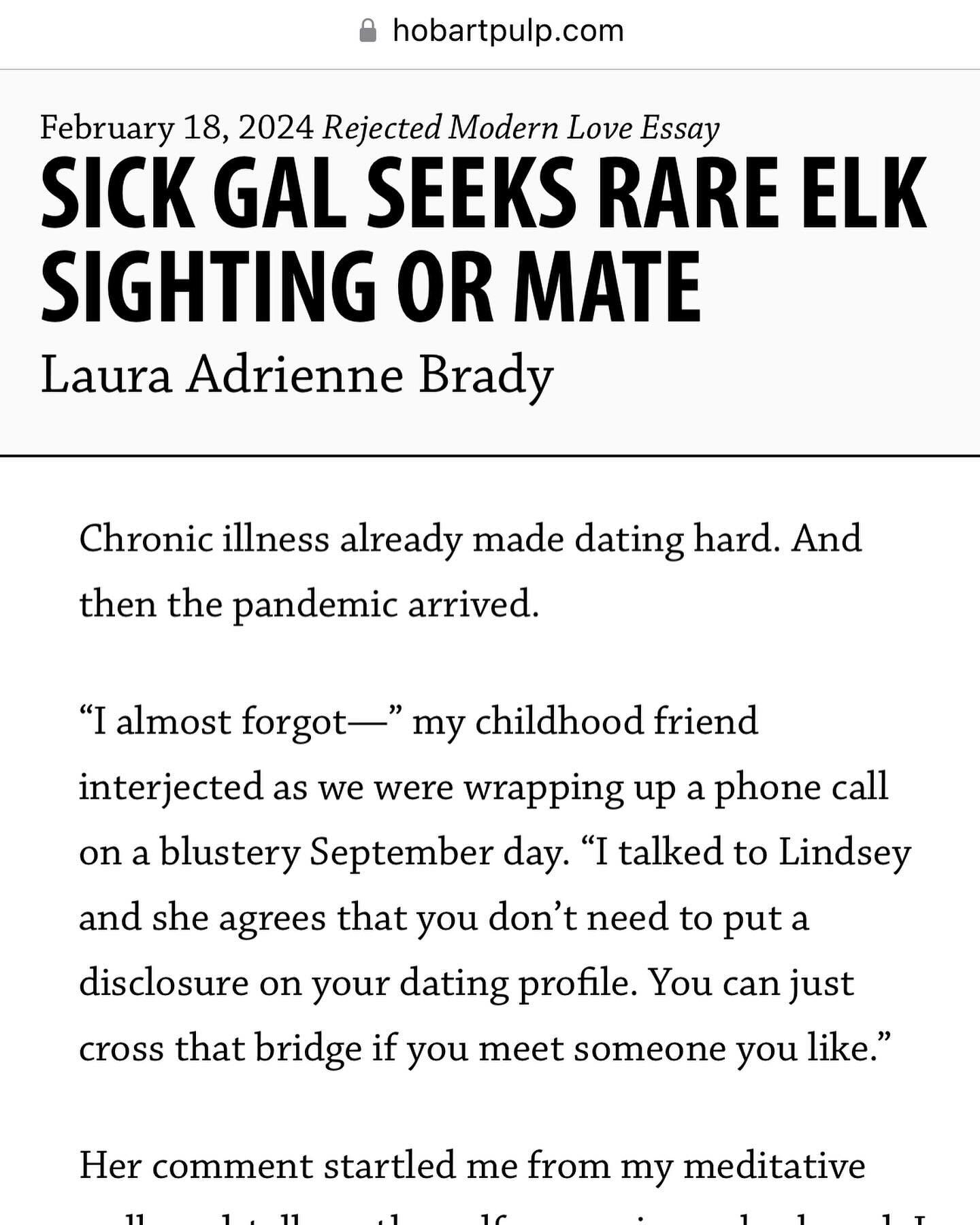 So happy this essay I wrote in the depths of the pandemic has found its forever home on Hobart&hellip; a dark humor snapshot of some very hard years. Life is starting to look a bit different now than when I wrote the essay&hellip; but in 4.5 years I&