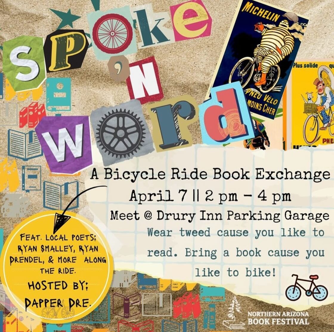 I&rsquo;m so happy to be making brief appearances at these two upcoming events on April 7 and 8. Spoke &lsquo;n Words is a flagstaff event and part of the @noazbookfest pre party! I&rsquo;ll be reading a few little poems. Full details in my bio link.