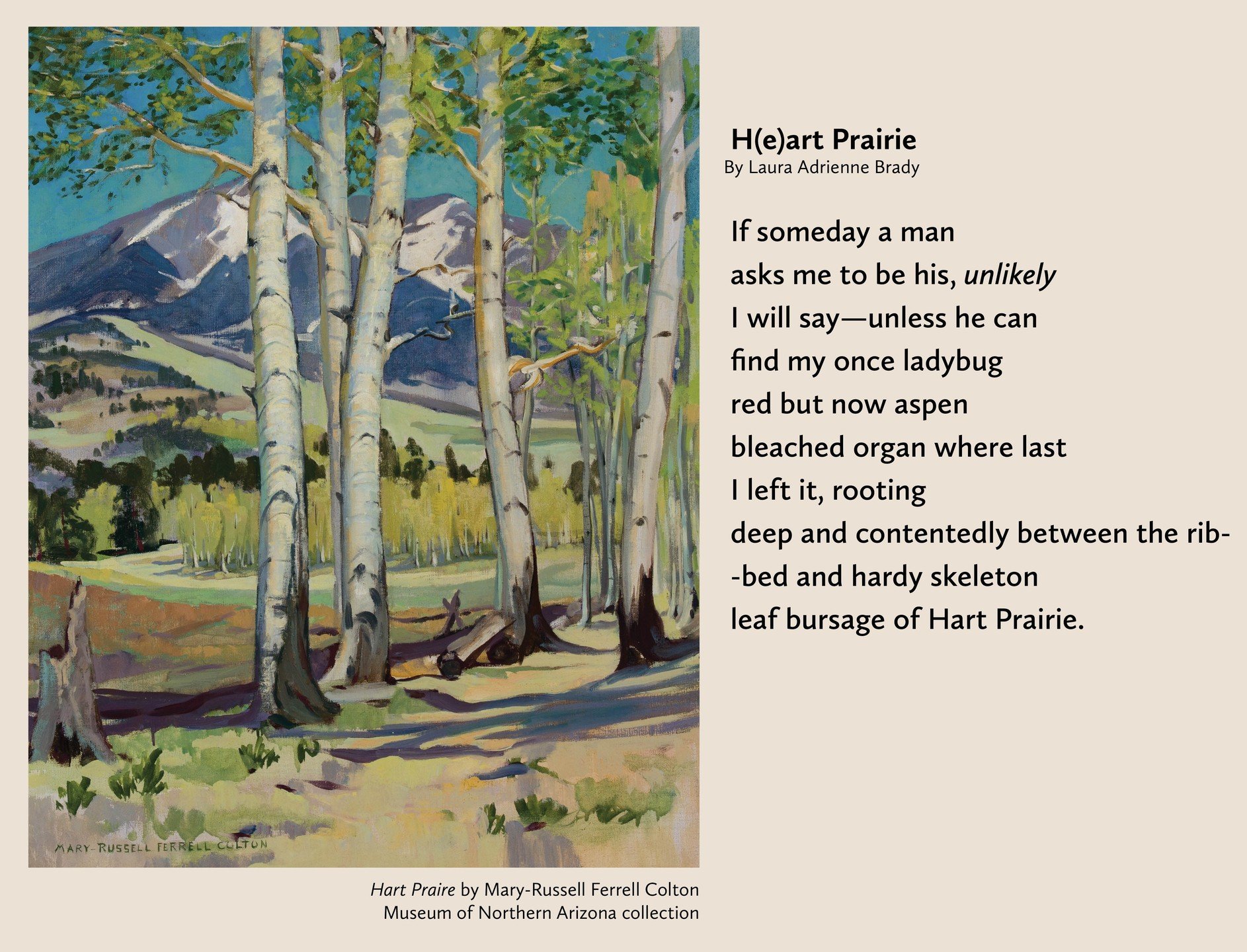 I&rsquo;m so excited to have my poem featured in the Poetry Maps project as part of ARTx: Art + Ideas Experience Arizona this year! 

This is such a wonderful project that pairs paintings of Northern Arizona with poems written in response. The Poetry