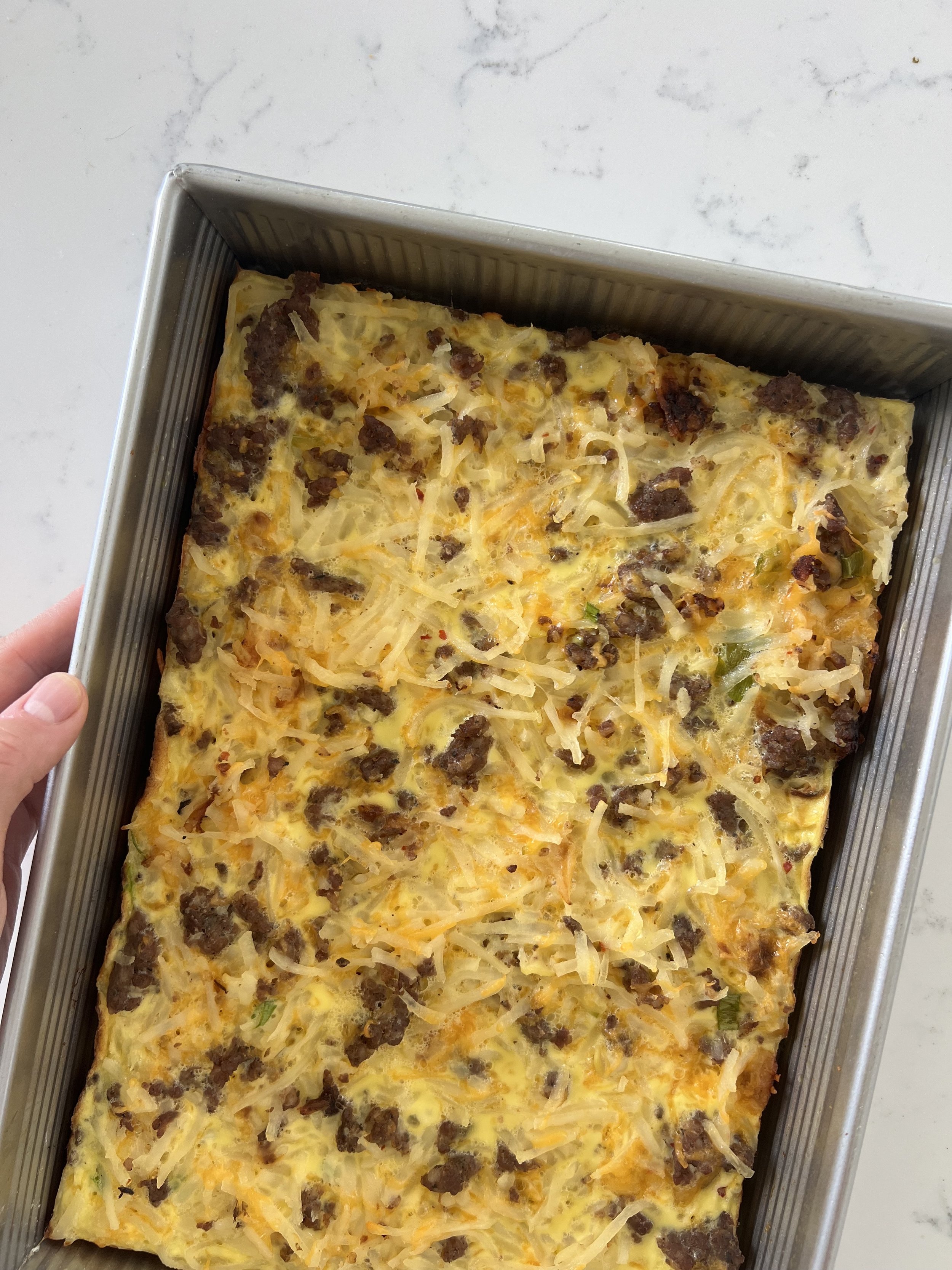 make-ahead breakfast egg bake — ABIGAIL GREEN
