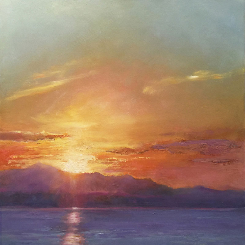Faye Castle, Salute to the Day, oil, 22 x 22