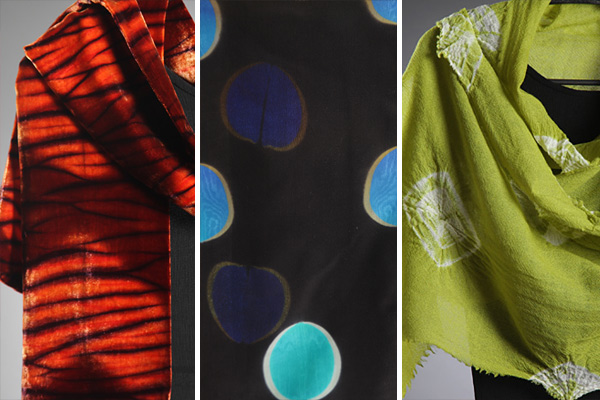 Cheryl Kamera began working with dyes and textiles during the tie-dye era of the late sixties. At first she used dyes from the grocery store, the same ones used by her mother to change the color of the curtains. As her passion grew, she began to grasp the potential of what one could do with dyes and cloth. Always curious about the natural world, she pursued a science education that led to a professional career in environmental chemistry. This fit well with her interest in dyes, and gave her a deeper understanding of dye processes. Over the years she has been privileged to study with many artists, among them world-renowned dyers and textile designers including Ana Lisa Hedstrom, Joan Morris, Elin Noble, Polly Stirling, Yoshiko, Wada, and Michele Wipplinger.