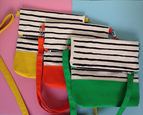 Love the bright bags and purses by MikaBonBon - design by talented mama Mika - check out also her hexagon bags, bum bags and cute monster purses (that eat your money) perfect for kids. 