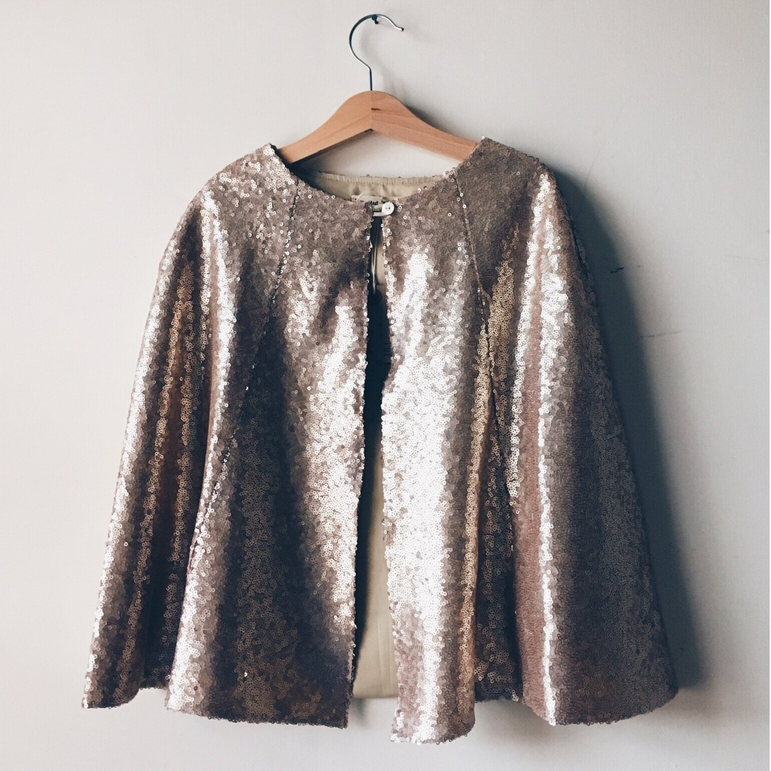 gold sequin cape