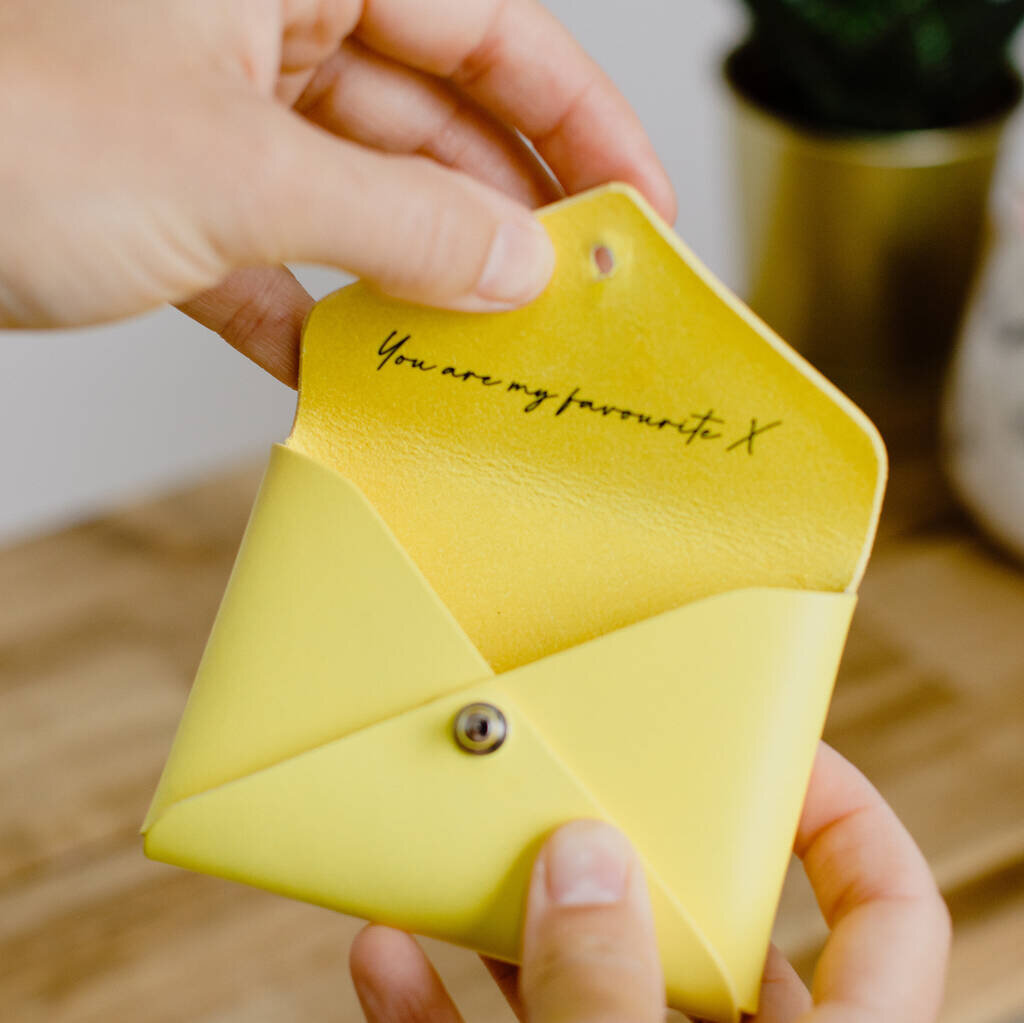 personalised leather pouch