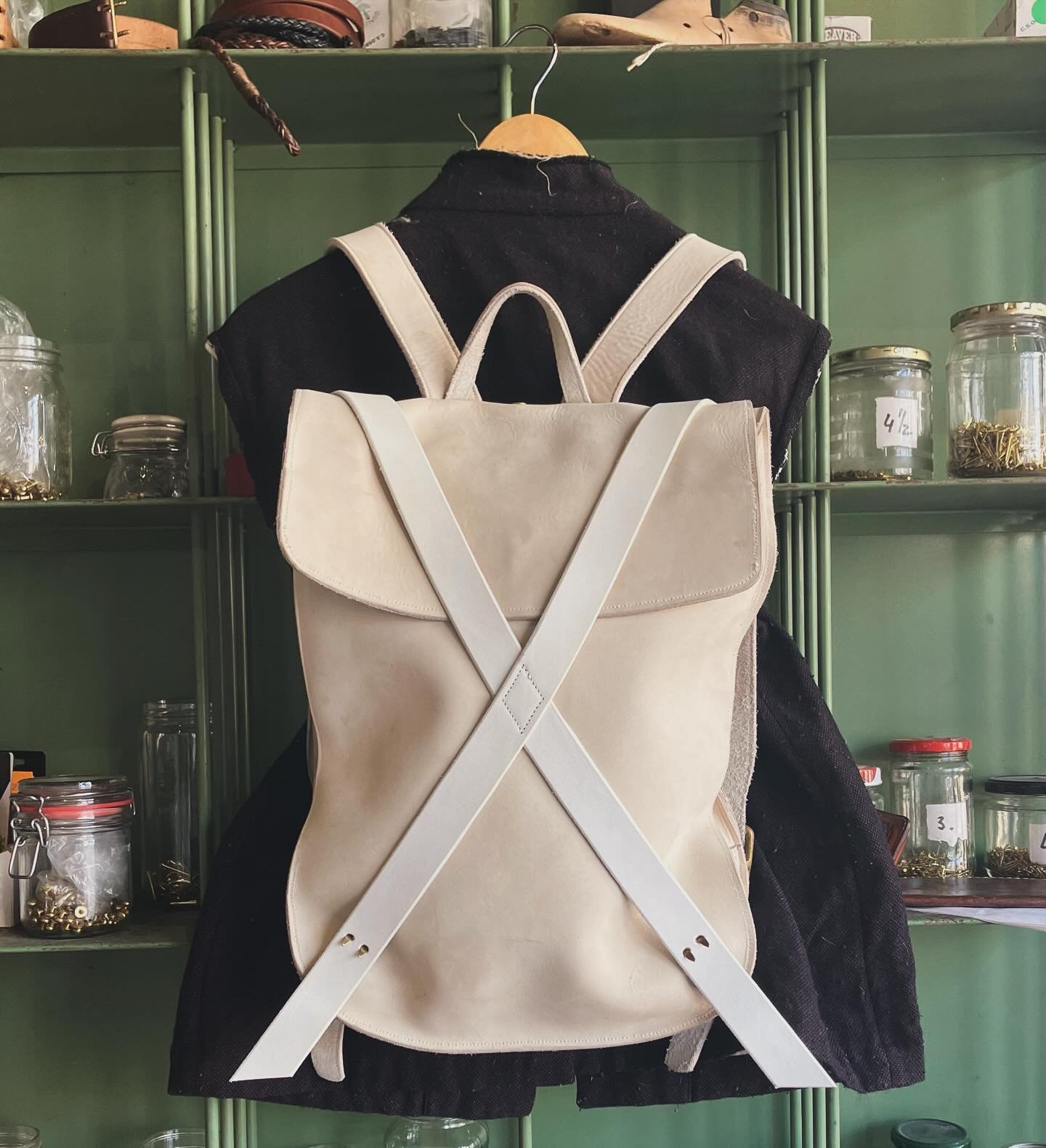 New Option for the X- Backpack : Nubuck Sand with White cross . In our Special Edition Section . Choose your personal color body and color cross. ( actually made this for myself &hellip; but would excited to make you one )