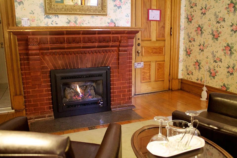 Fireplace in the Conservatory at WSInn