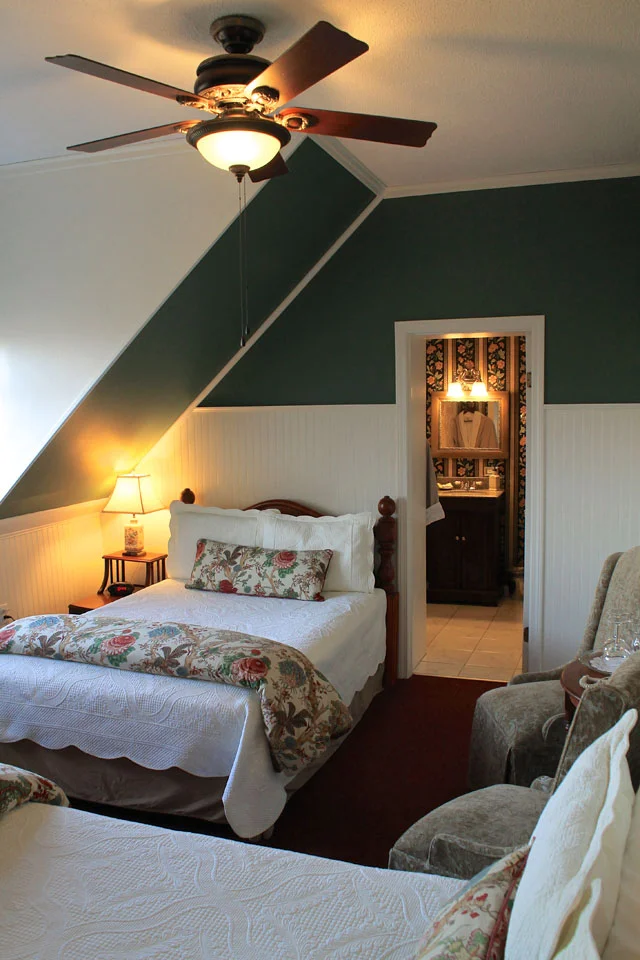 Two double beds makes the Adirondack room perfect for friends traveling together on a Vermont Vacation.