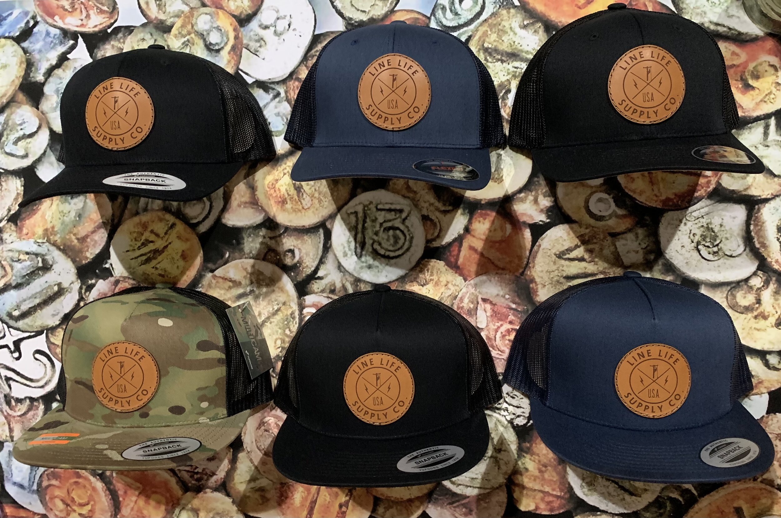 LINE LIFE CREST- Leather Patch Hats — LINE LIFE SUPPLY CO.