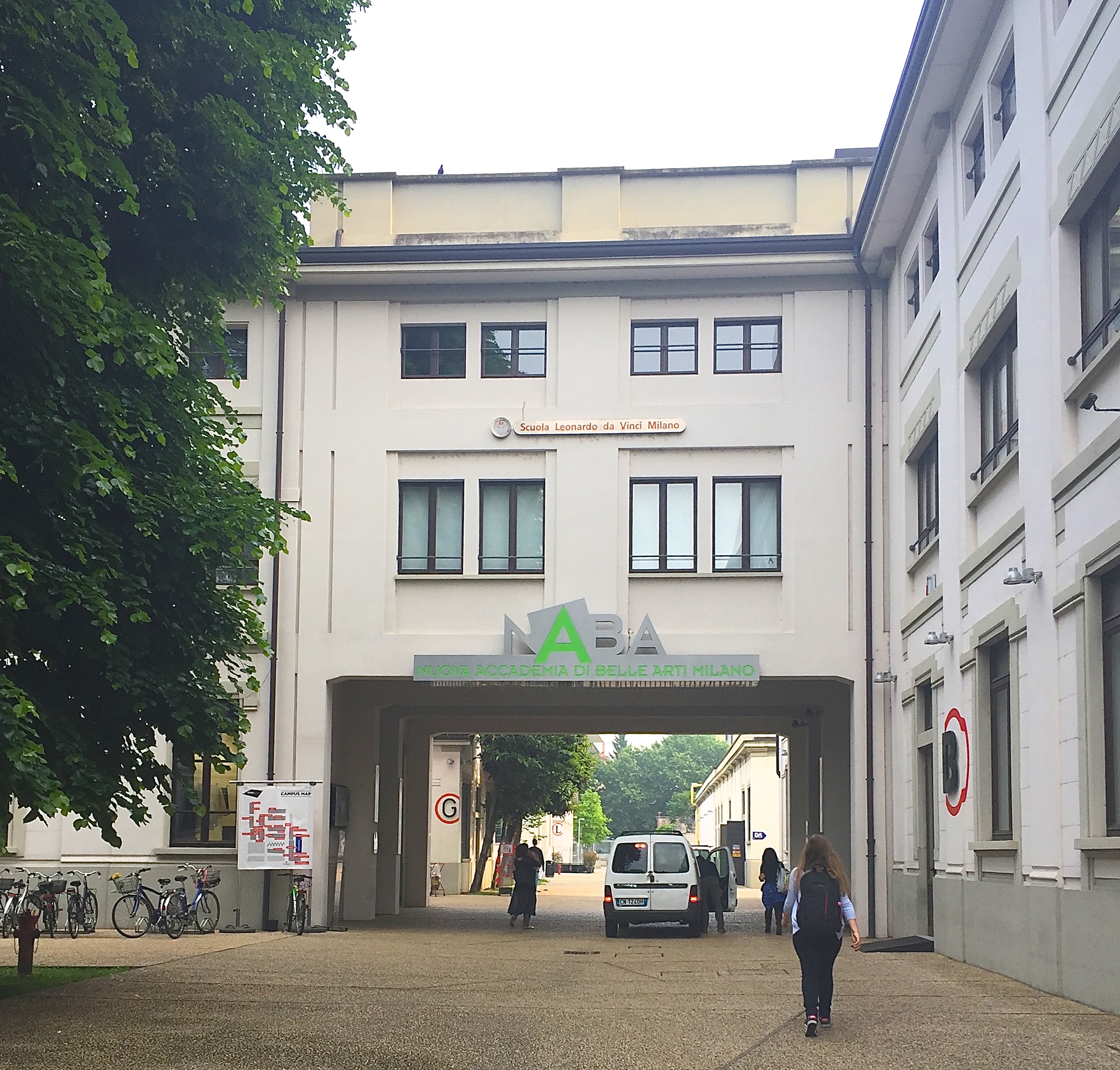 The school building. It is located in the fashion institute here in Milan. Everyday is like a mini fashion show.