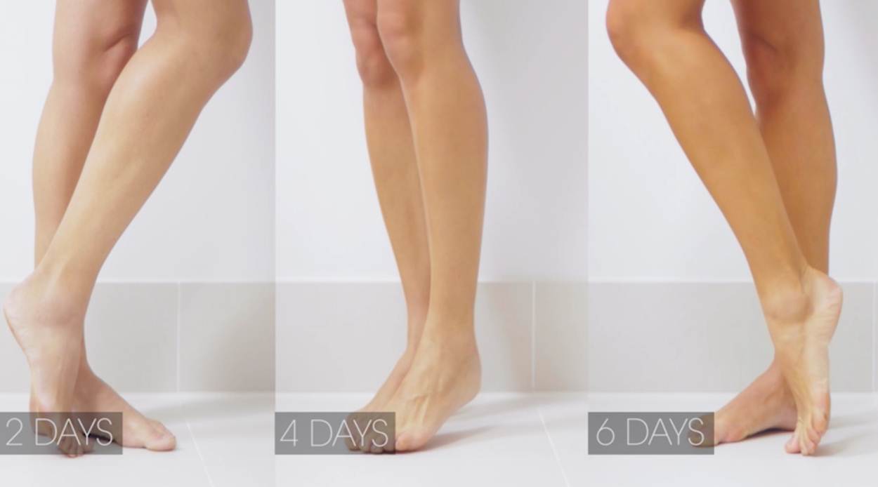 Apply Gradual Tan products until you've hit your desired level of bronze.&nbsp;