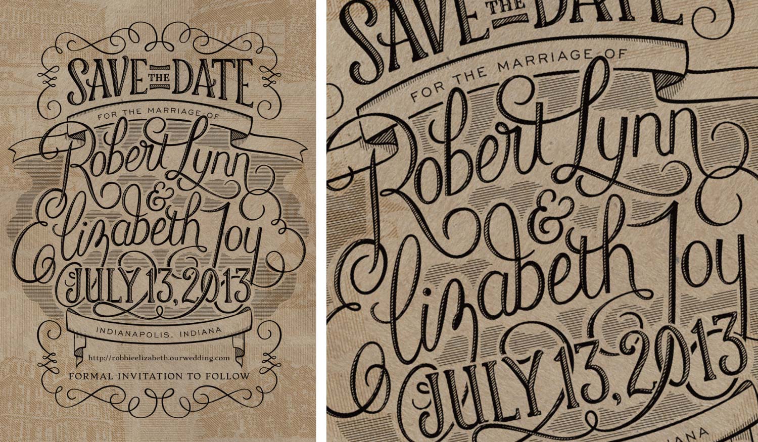 Custom Lettered Save the Date