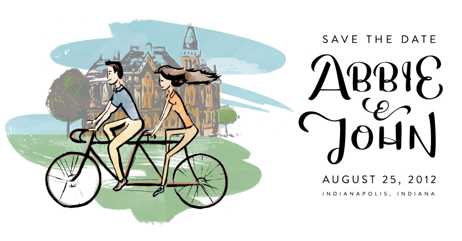 Custom Illustrated & Lettered Save the Date