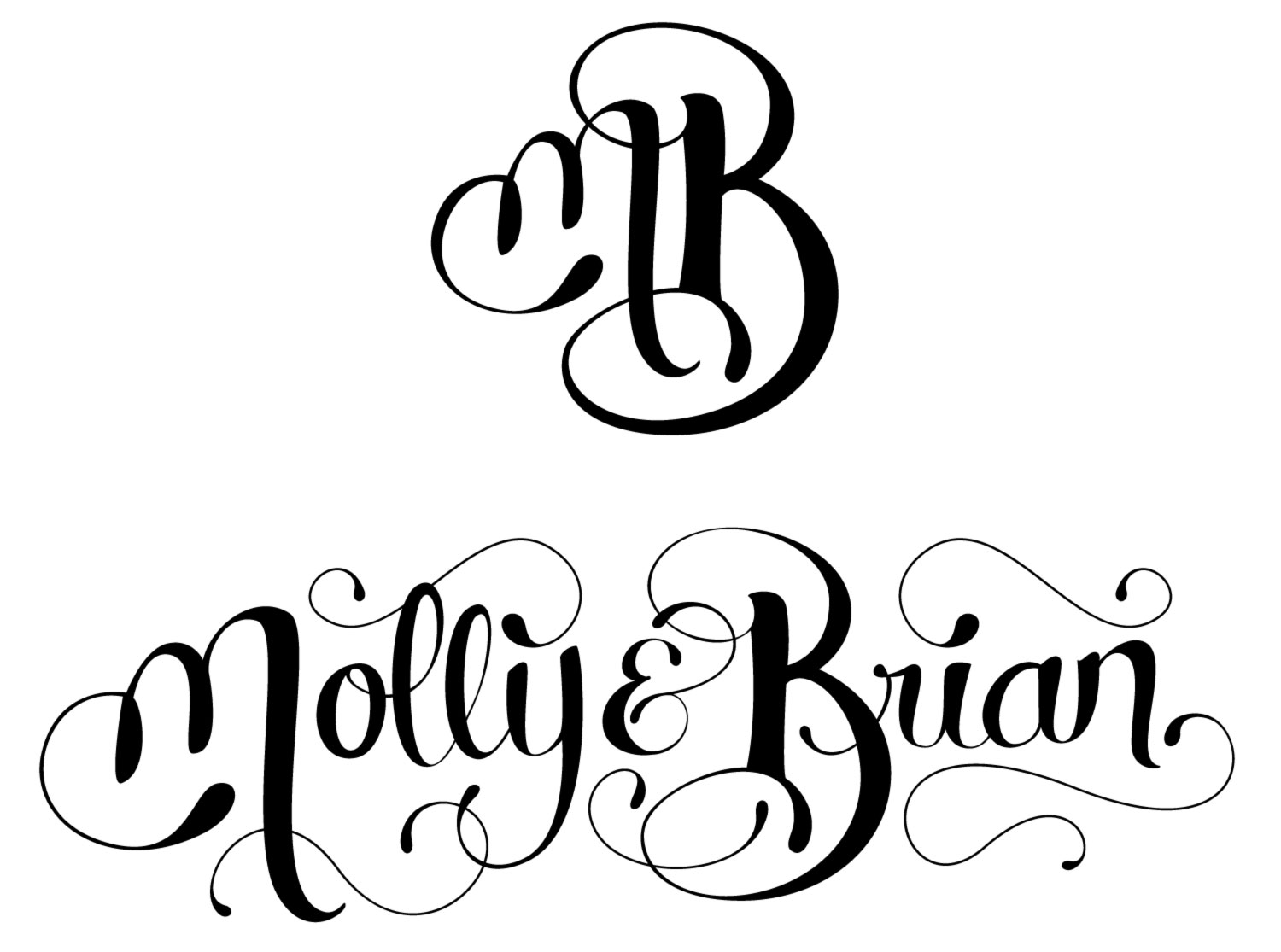 Custom Lettered Monogram & Names