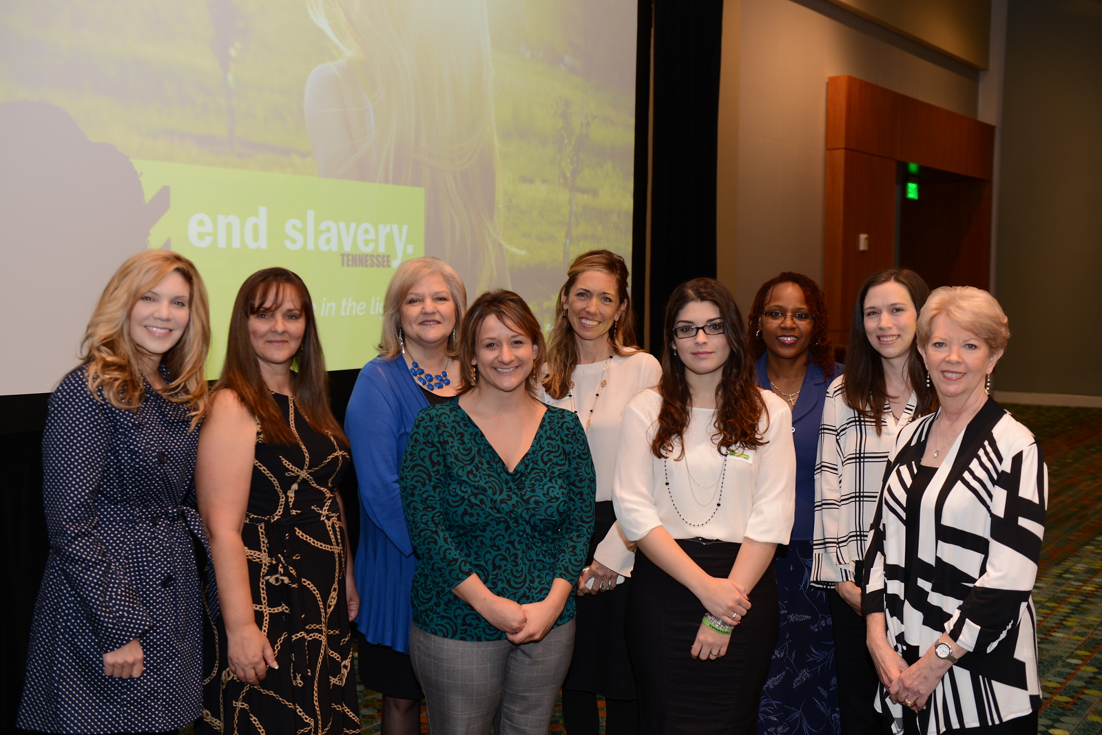 ESTN staff with Alison Krauss. Pictured from left to right: (back row) Alison Kruass, Shelia McClain, Derri Smith, Ondrea Johnson, Yvette White (front row) Jennifer Settle, Laura Courtney, Angela Shofner, Karen Karpinski