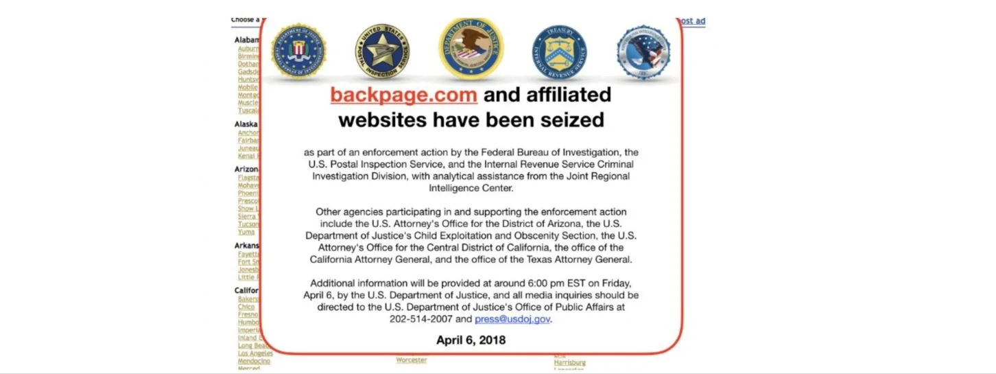 Sex ads website Backpage shut down by U.S. authorities