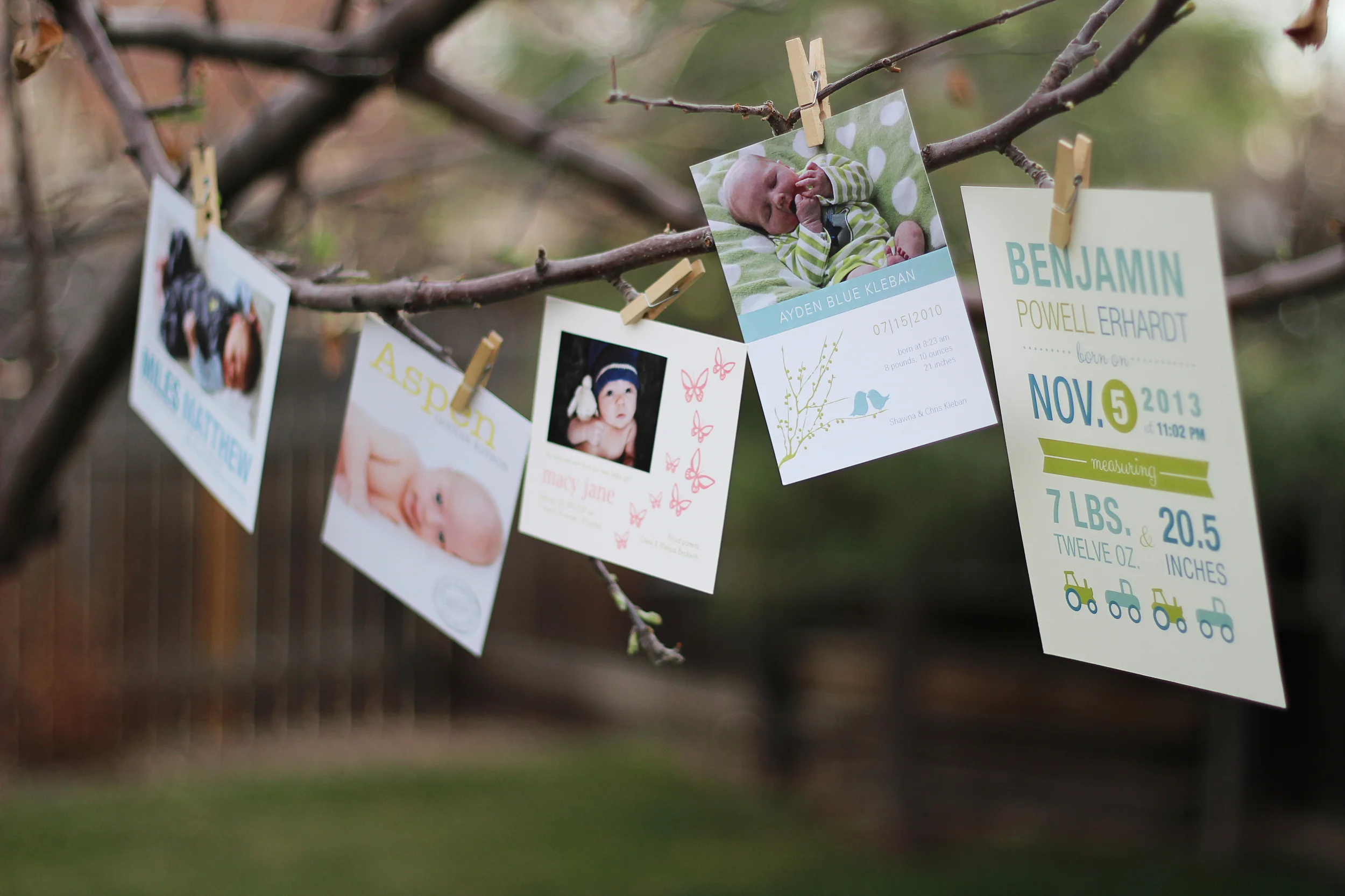 Baby announcements by Melissa Beckwith Designs