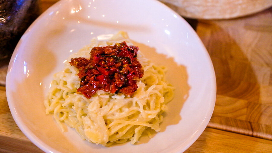 Spaghettini Della Forma w/ Red Bell/Sun-Dried Tomato Relish