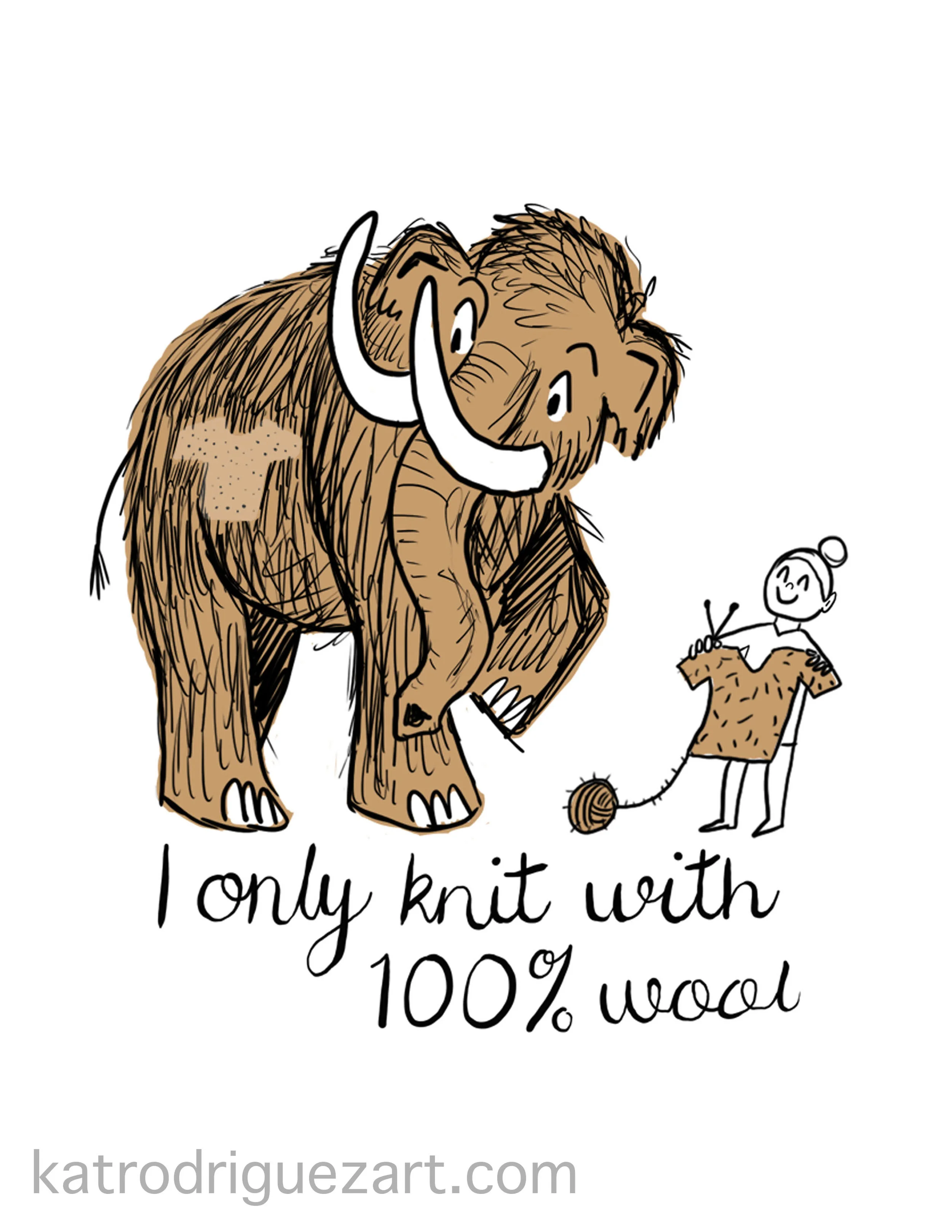 I Only Knit With 100% Wool