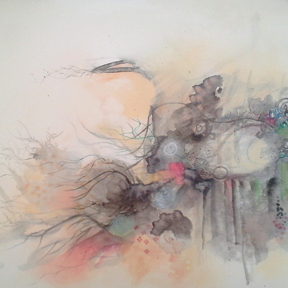 My very first watercolor migraine experiment piece.
