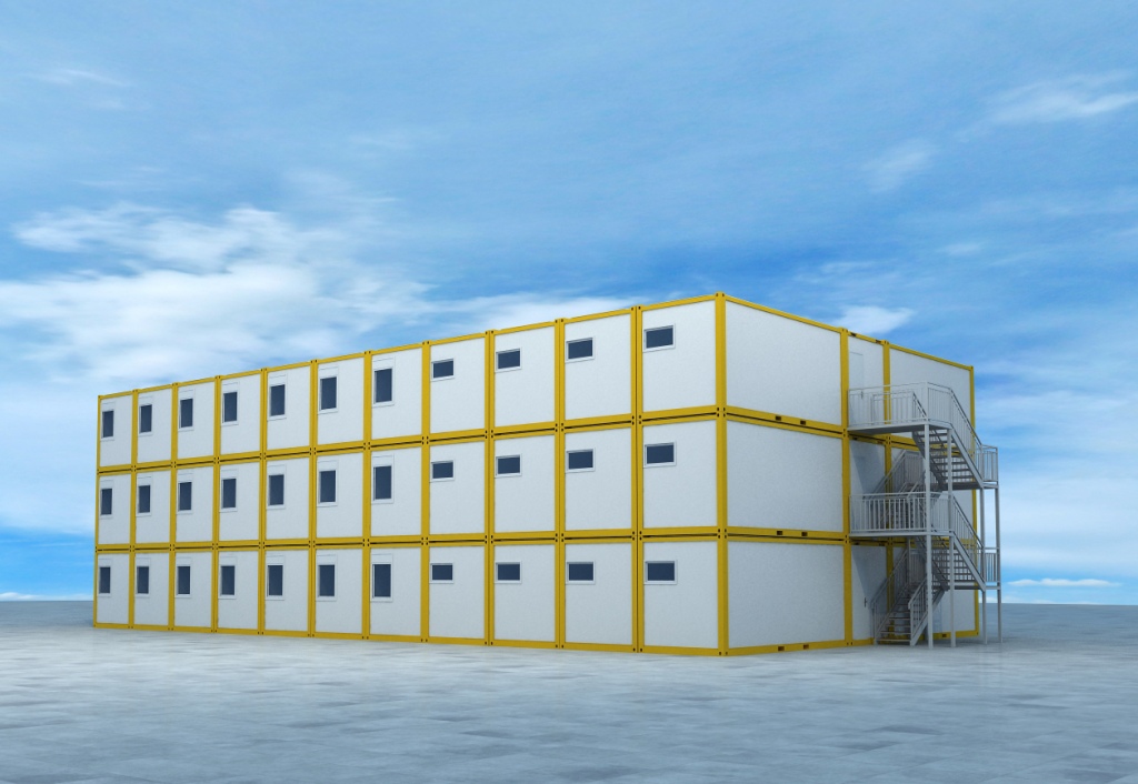 3-storey flat-pack accomodation complex