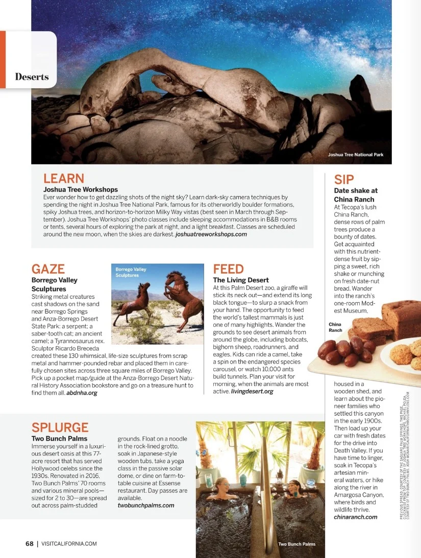 Featured in 2018 Visit California Magazine
