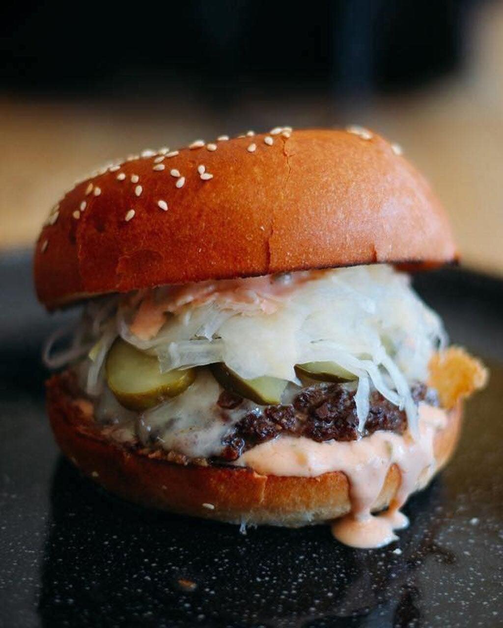 THURSDAY BURGER NIGHT 03/28: This week, we&rsquo;re featuring our Reuben Burger: 1/3lb of ground beef, topped with melted Swiss, housemade Russian dressing, and grilled sauerkraut and sour mustard pickles from Morse's Sauerkraut. $10.95 deals you in.