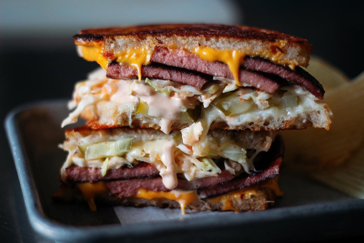 New addition to our regular menu, available every day! The &ldquo;Fried Balogna Reuben,&rdquo; or as I like to mentally refer to it, &ldquo;The Malcolm&rsquo;s Gotta Do What Malcolm&rsquo;s Gotta Do.&rdquo; 

Thick-sliced, hand-cut, factory-to-table 