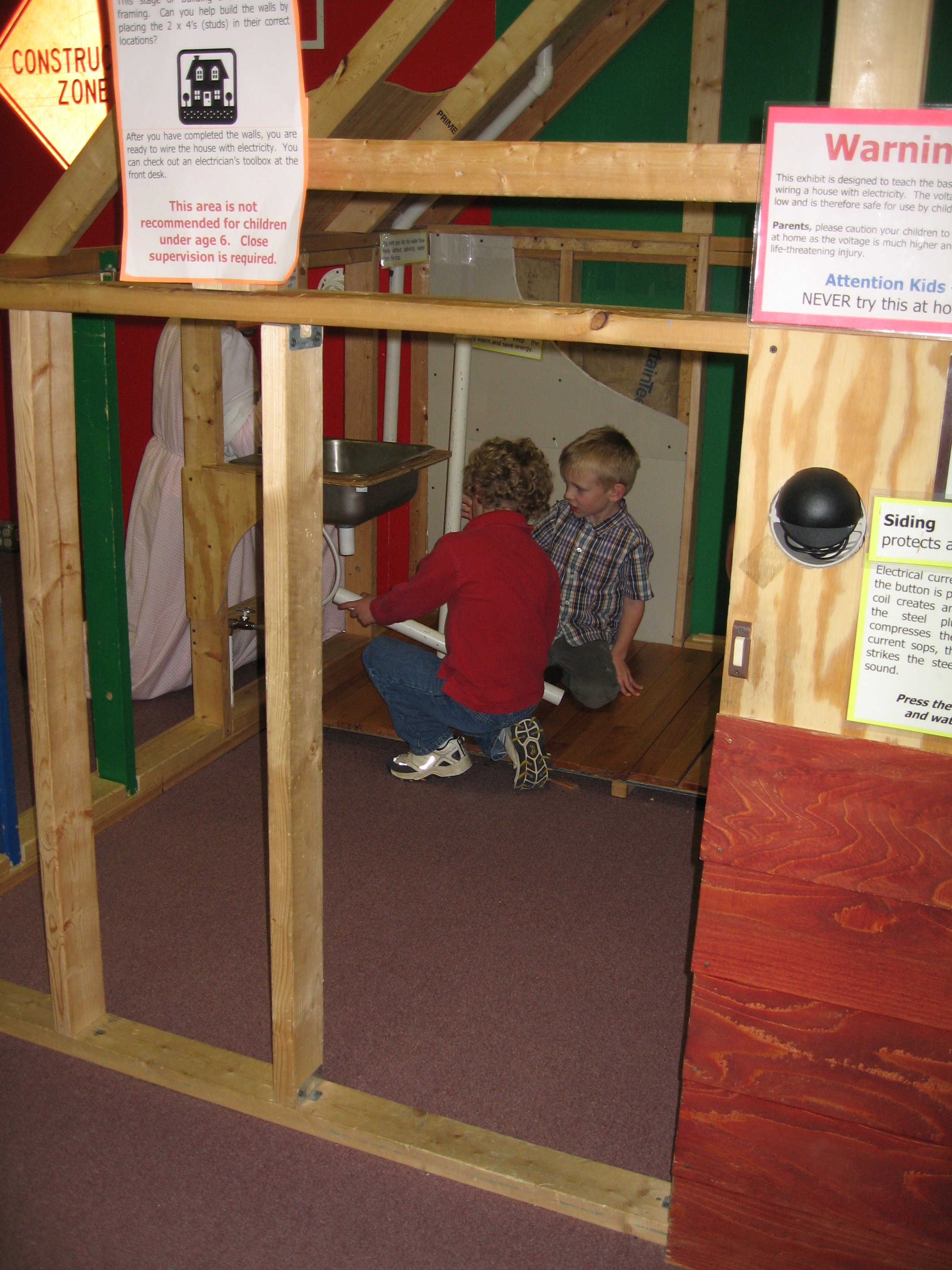  Fun in the original construction zone where kids could install the plumbing, wire the house and lay the flooring.  