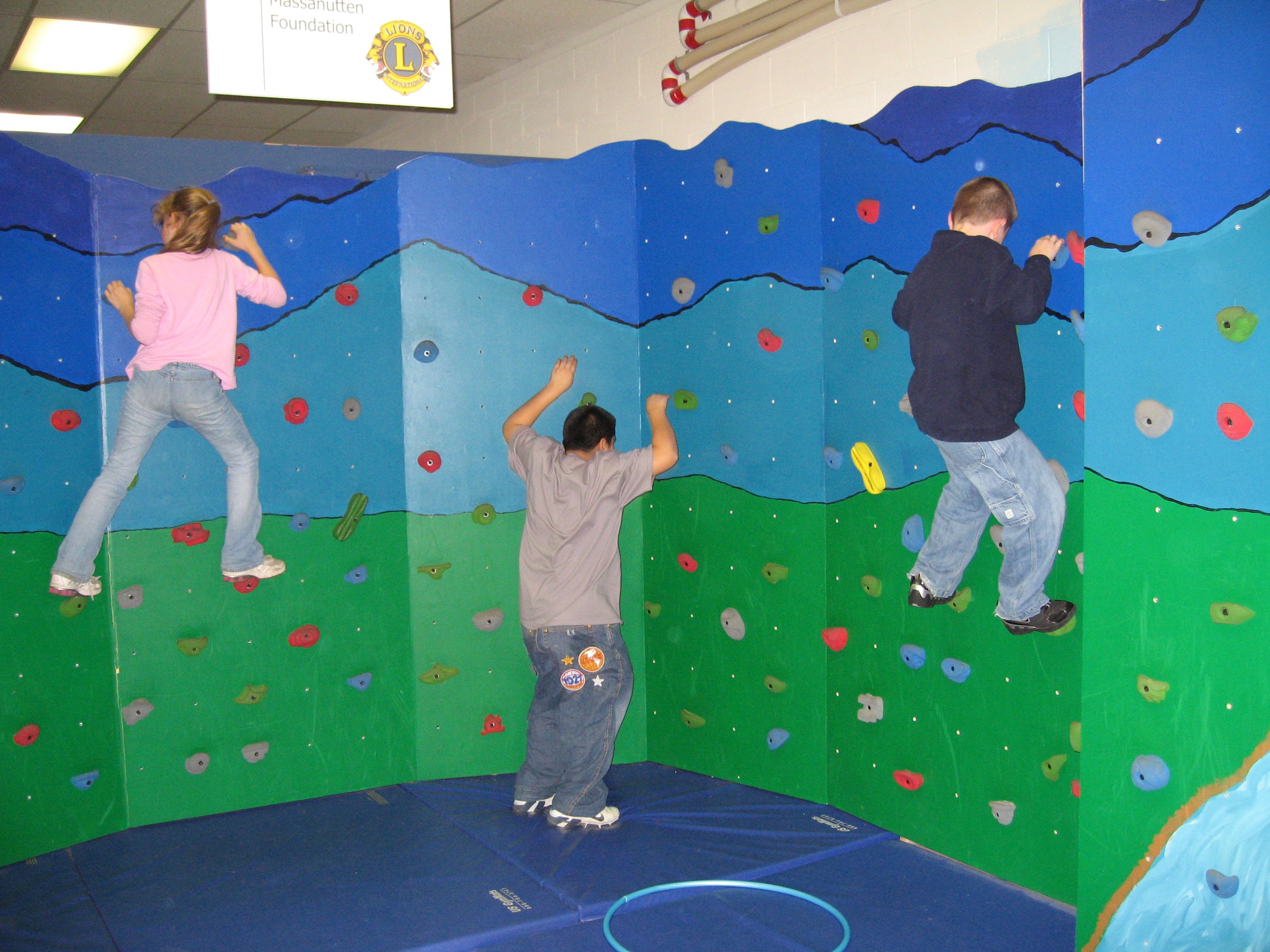  The climbing wall in action! 