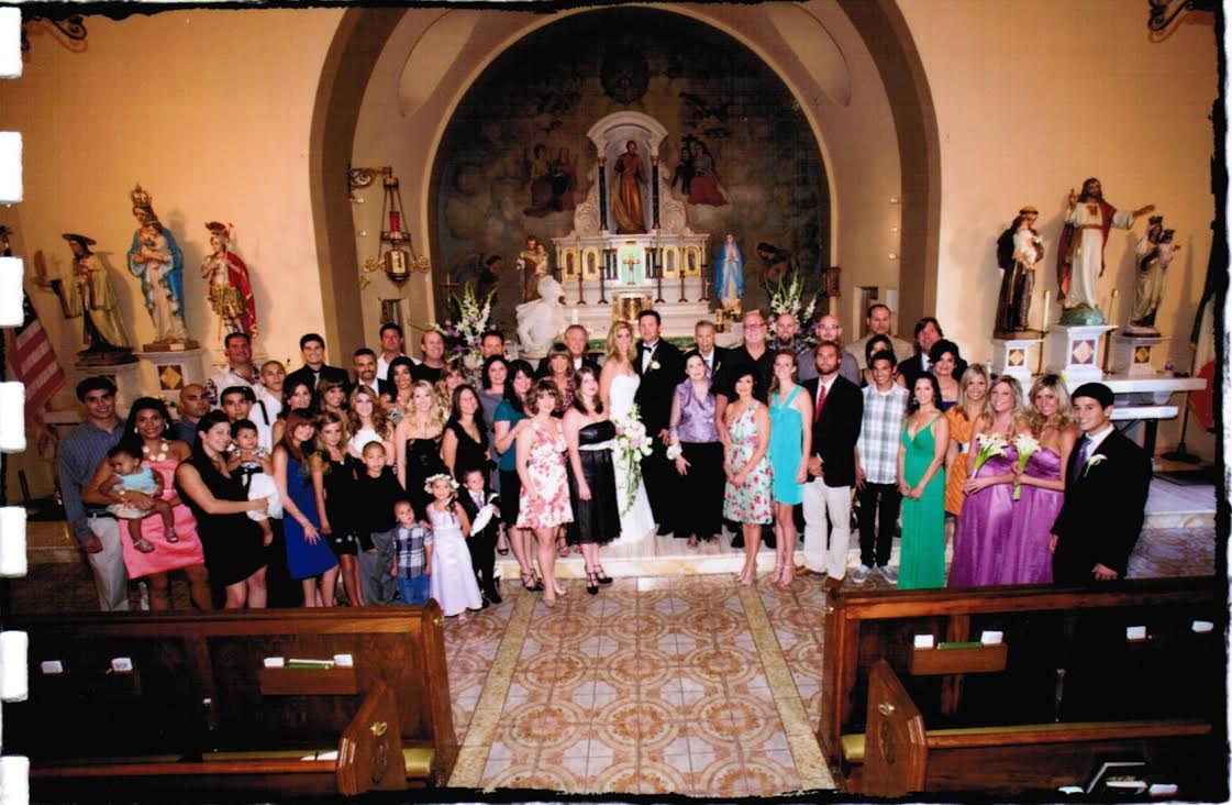 Dominique's large family, including her grandmother who handed down her love of crocheting.