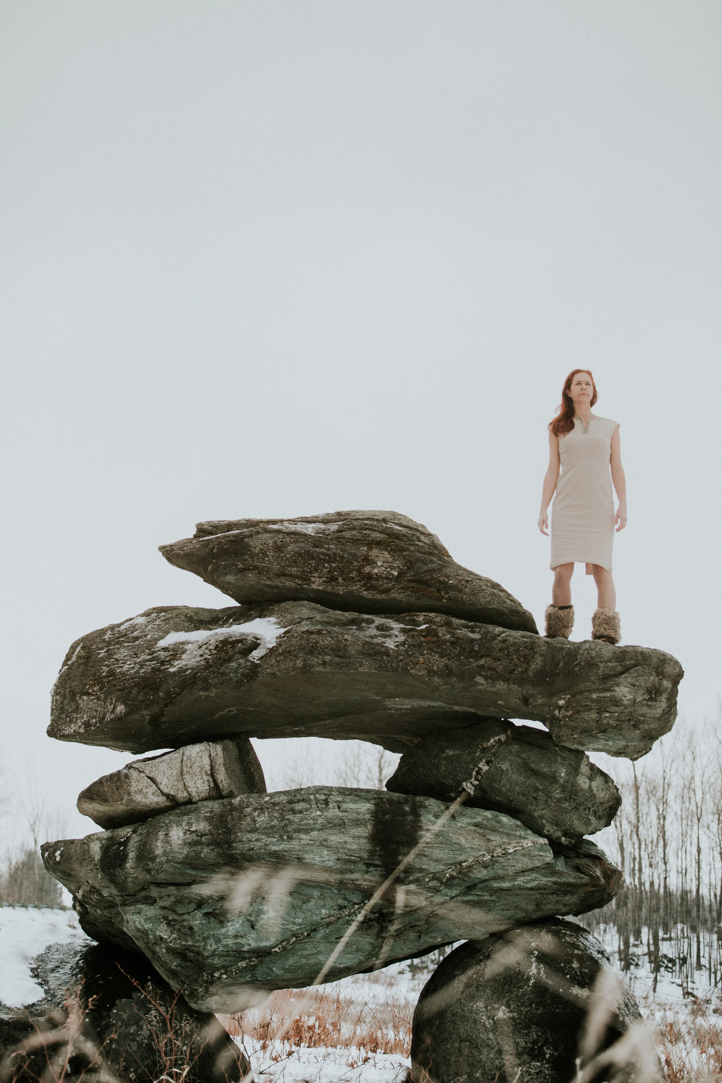Dressember day 23: " The Inukshuk is a human-made stone landmark used by the First Nations, believed to serve as a point of reference or marker for travel routes. As we travel through life, one marker of our journey is unmistakable: human life is valuable therefore none should be a slave to another. The size of inukshuks often suggest that their building was a communal effort. So it is with human value: we must all work together to defend and protect it. "