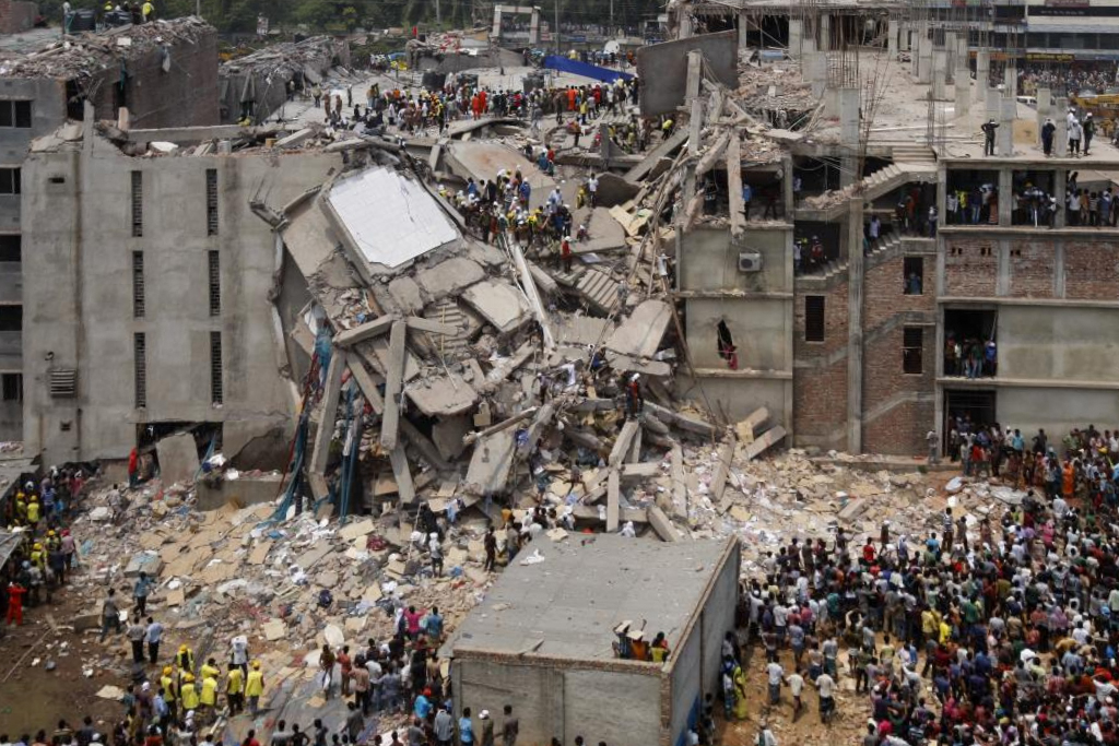 The Rana Plaza Collapse, pictured above, created worldwide outrage in 2013.