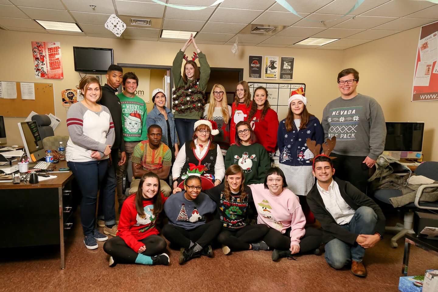 Kendra (second from the bottom left) with her close friends.