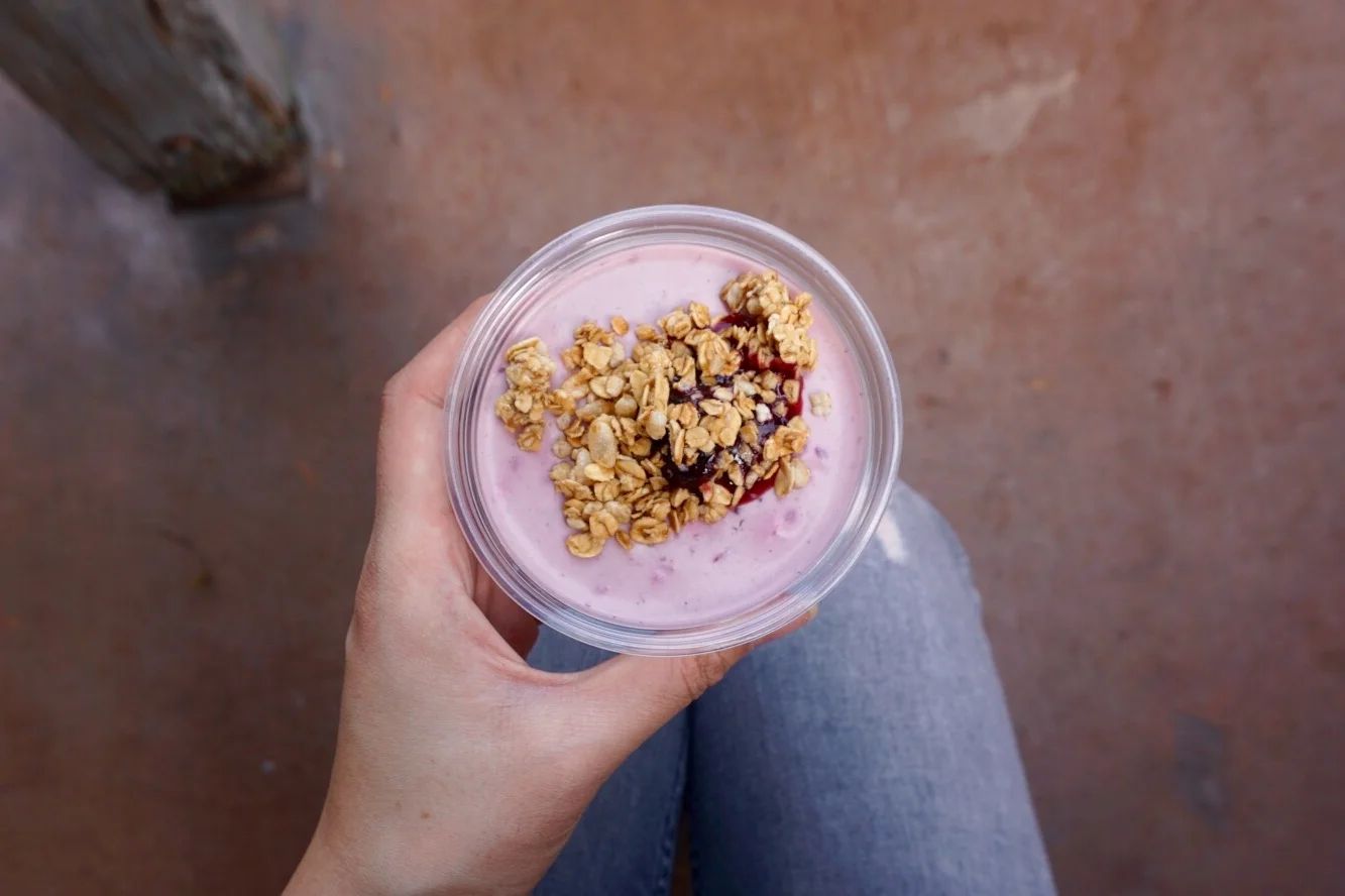 5. Boysenberry Panna Cotta with Almond Crumble