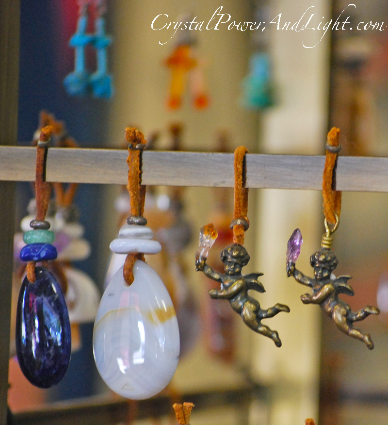 crystal power and light pendants agates angels crystals