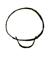 在圆的底部，在一侧开始圈内，并绘制一个垂下的优雅U形，然后在另一侧的圆圈内返回。这将是牙齿的轮廓。