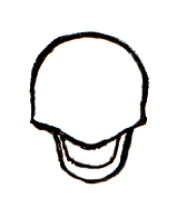 在第3步中画的线内，画一条与之平行的相似的线。这就形成了嘴巴的轮廓。