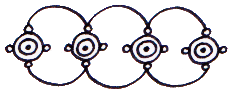 ارسم منحنى يربط كل دائرة علوية صغيرة بالدائرة المجاورة لها: