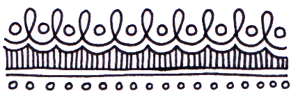 Draw a row of circles below the straight line: