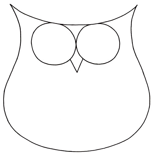 Simple Owl Line Drawing - Owl Wings Out Drawing - Free Transparent PNG  Clipart Images Download