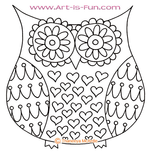 Chromaflutters Cute Owl Drawing Collection - GREY BEIGE